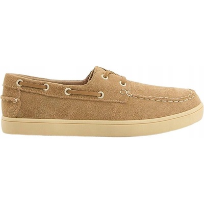 Kožené mokasíny klasické nosítko mandlové nazouvací nízké hnědé