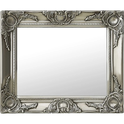 vidaXL Стенно огледало, бароков стил, 50x40 см, сребристо (320310)