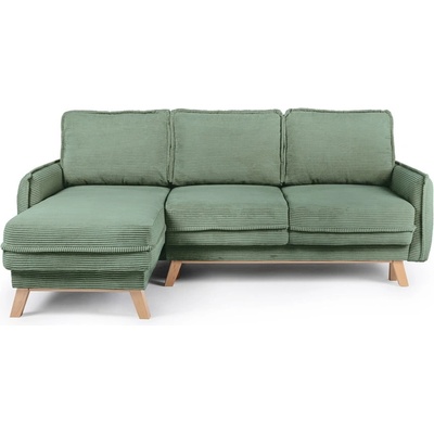 Bonami Светлозелен разтегателен ъглов диван от рипсено кадифе (променлив) Tori - Bonami Selection (TORICORNERPOSO47)