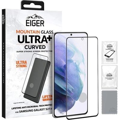 Eiger Mountain Glass Ultra Plus Tempered Glass - калено стъклено защитно покритие с извити ръбове за дисплея на Samsung Galaxy S21 Plus (прозрачен)