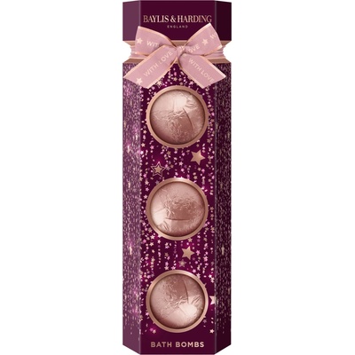 Baylis & Harding Darčeková sada šumivých gulí do kúpeľa Wild Cherry & Vanilla 3 ks