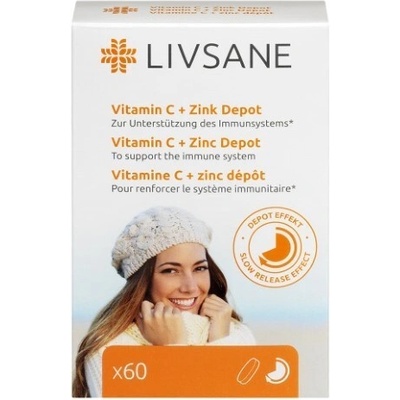 Livsane Vitamín C + Zinok s postupným uvoľňovaním 60 tabliet