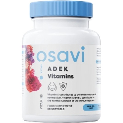 Osavi ADEK Vitamins | A + D + E + K | with Quali-D® [60 Гел капсули]