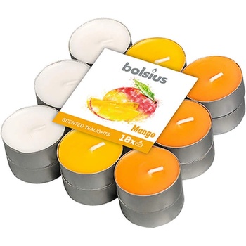 Bolsius 18 бр. чаени свещи Bolsius с аромат на манго (PBA18N-10-MAN)