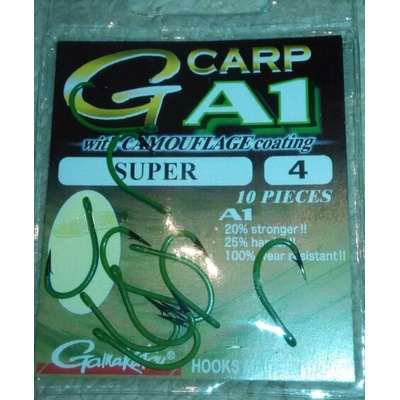 Gamakatsu G-Carp A1 Super Camou GREEN vel.4 10 ks