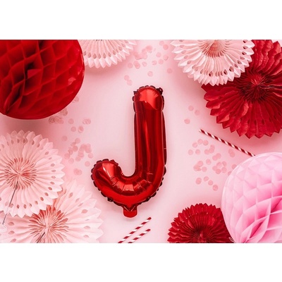 Party Deco FB2M J 007 Fóliový balón červený písmeno 35 cm J