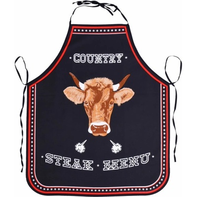 Forbyt Zástěra na grilování Steak Menu černá
