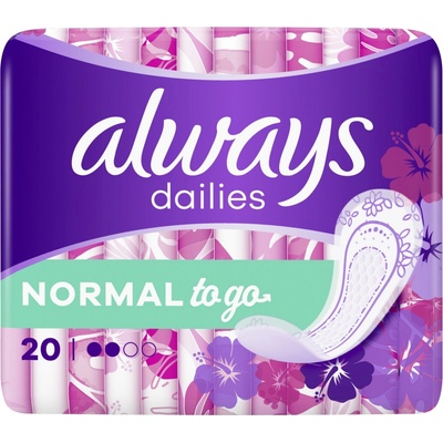 Always Dailies Singles Normal To Go Fresh Intímky 20 ks