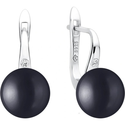 Gaura Pearls stříbrné s černou perlou Ines SK21498EL/B černá