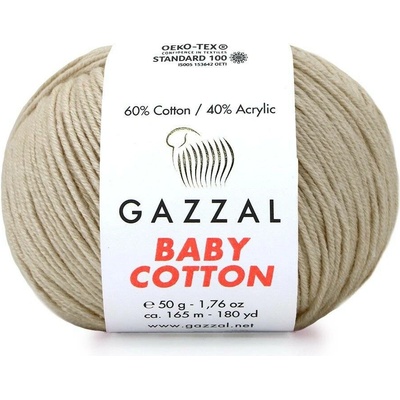 Gazzal Příze Baby cotton 3446 béžová