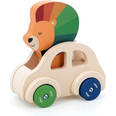 Vilac Lion in a Car играчка от дърво 15m+