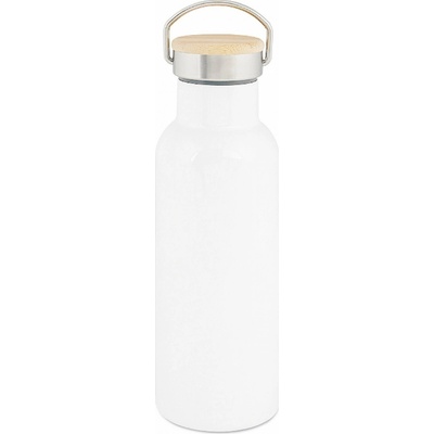 AveTech Bílá termoska s bambusovým víčkem 500 ml