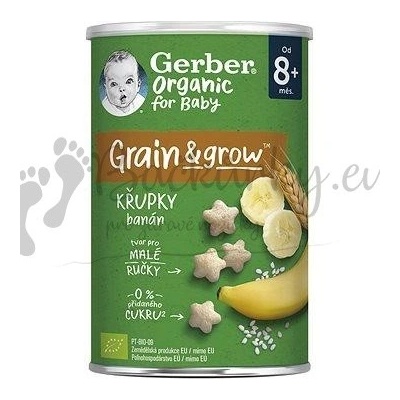 GERBER Organic křupky banánové 35 g – Zboží Dáma