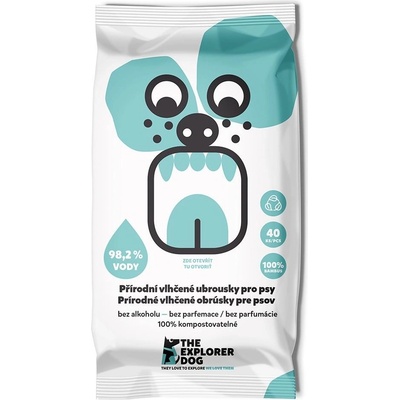 EXPLORER DOG 100% BIO odbúrateľné vlhčené obrúsky 40 ks