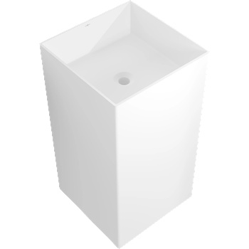 Mexen Xola-2 свободностояща мивка от конгломерат 45 x 45 см, бяла матова - 26594500 (26594500)