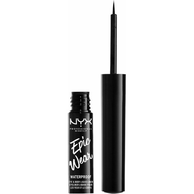 NYX Professional Makeup Epic Wear Metallic Liquid Liner dlhotrvajúce gélové očné linky 01 Black Metal 3,5 ml