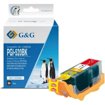 Compatible ГЛАВА ЗА CANON PIXMA iP 3600/4600/MP 540/620/630/980 - Black - ink tank - PGI-520B (PGI520B) - WITH CHIP / С ЧИП - 2932B001AA - PN NC-R00520BK/C (200CANCLI520B C)