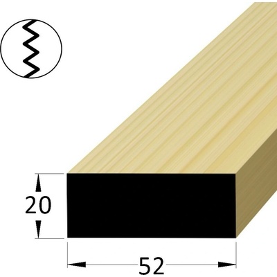 Lať podkladová 52x20mm, délka 240cm, nastavovaná