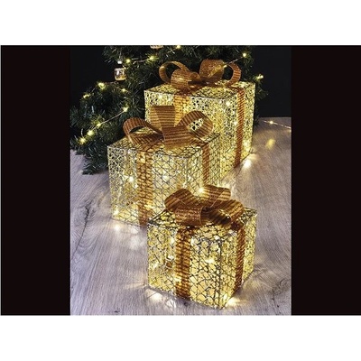 LAALU LED svetelná dekorácia DARČEKY zlaté