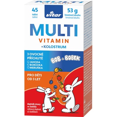 Vitar Kids Bob a Bobek Multivitamin + kolostrum 45 tablet