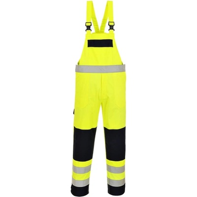 Portwest FR63 MULTI NORM Nehorľavé nohavice na traky Fluorescenčno žltá Námornícka modrá