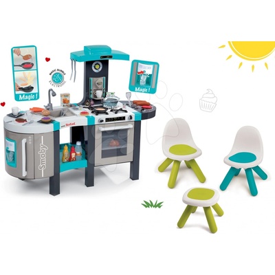 Smoby set kuchyňka Tefal French Touch a Piknik stolek se židlemi KidChair Blue 311206-25