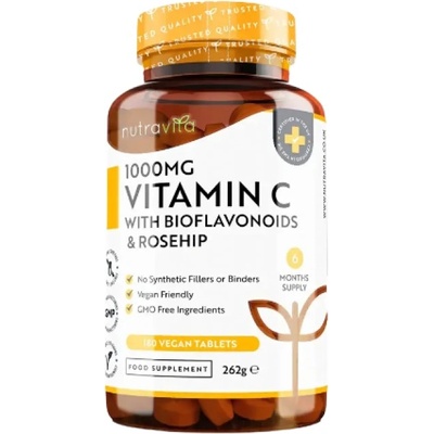 Nutravita Vitamin C 1000 mg with Bioflavonoids & Rose Hip [180 Таблетки]