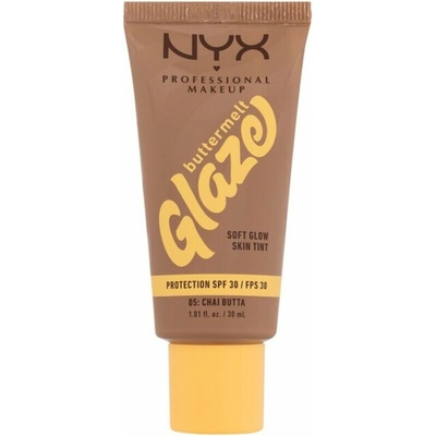 NYX Professional Makeup Buttermelt Glaze Soft Glow Skin Tint SPF30 rozjasňující make-up s uv ochranou 10 Chocolate Butta 30 ml