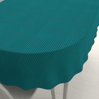 Biante Damaškový oválný ubrus Atlas Gradl DM-014 Sytě petrolejový tenké proužky 3 mm 100x140cm