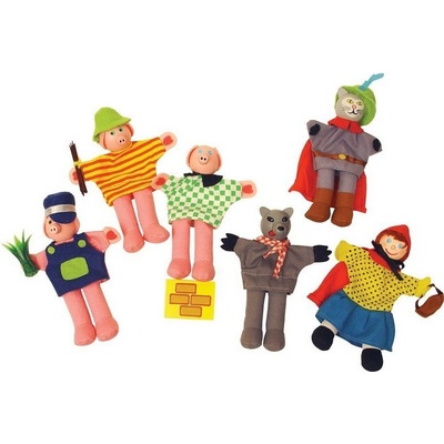 Bigjigs Toys maňušky prstové Rozprávka 6 ks