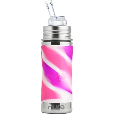 PURA nerezová termo láhev s brčkem 260 ml