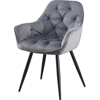 ЕВРОМАР Трапезен стол К-339 светло сив / черен