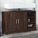 vidaXL Долен шкаф за мивка, кафяв дъб, 90x29x55 см, инженерно дърво (848128)
