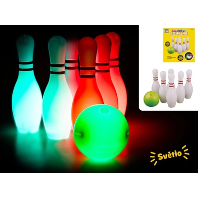 Mikro Trading Bowling s kuželkami 6ks a míčkem na baterie se světlem