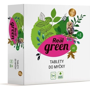 Real Green Clean bezfosfátové tablety do myčky All in 1 40 ks