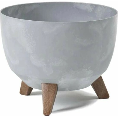 Lamela kvetináč - misa ROMA na nožičkách sivý betón 24 cm
