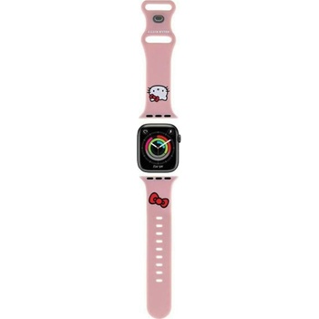HelloKitty Hello Kitty каишка за Apple Watch 42/44/45/49 мм, розова силиконова (HKAWLSCHBLP) (HKAWLSCHBLP)
