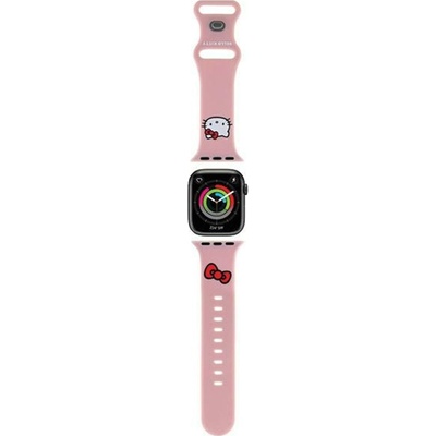 HelloKitty Hello Kitty каишка за Apple Watch 42/44/45/49 мм, розова силиконова (HKAWLSCHBLP) (HKAWLSCHBLP)