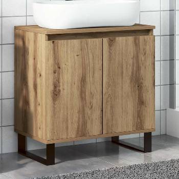 vidaXL Шкаф за баня, дъб артизан, 58x33x60 см, инженерно дърво (857221)