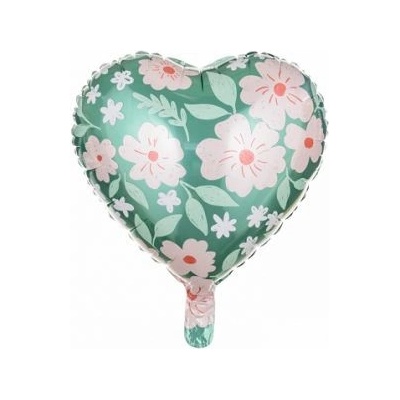 Fóliový balón Srdce s kvetmi 45cm