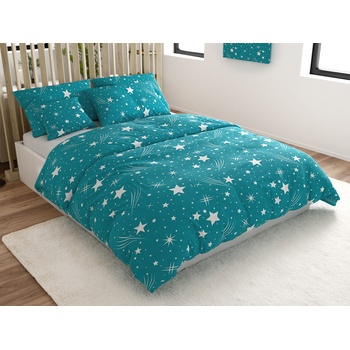 Textilomanie Obliečky z mikrovlákna NOČNÁ OBLOHA tyrkysové 70x90 140x200