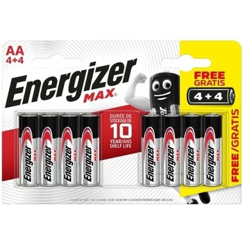 ENERGIZER Alkaline MAX AA 8ks (4+4) 7638900437744