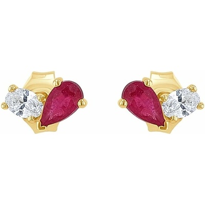 Eppi Náušnice Toi et Moi s rubínem a lab-grown diamantem Adelpha E47021