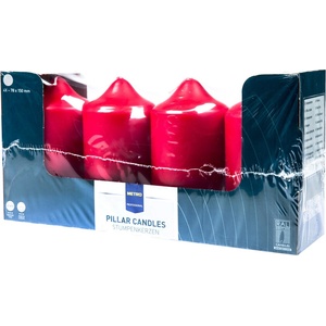 METRO Свещ 8 x 15 см бордо 4 бр