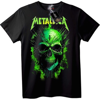 NOONEBRAND Metallica Зелен Череп Тениска - M, Black