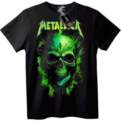 NOONEBRAND Metallica Зелен Череп Тениска - M, Black