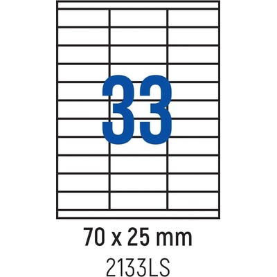 Spree Етикети лепящи 33 бр. , 70.0x25.0 мм, 100 л. , A4, кант 2 (3800884030608)