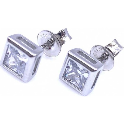 Jan Kos jewellery stříbrné náušnice s bílým kamenem 12119822