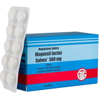 Magnesii Lactici 500 mg tbl. Galvex Magnéziové tablety 500 mg Galvex tbl.80 x 0,5 g