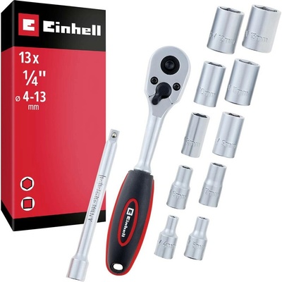 Einhell sada s ráčnou, metrický, 1/4 , 13dílná, 372411